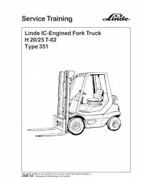 repair manual Linde IC-Engined Fork Truck H 20/25 T-02 Service Training Manual PDF