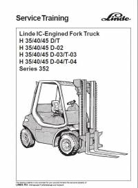 repair manual Linde IC-Engined Fork Truck H 35/40/45 Service Training Manual PDF
