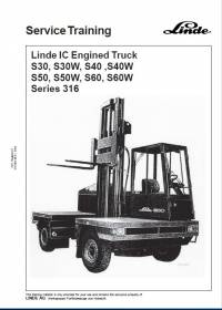 repair manual Linde IC Engined Truck S30/W, S40/W, S50/W, S60/W Service Training Manual PDF