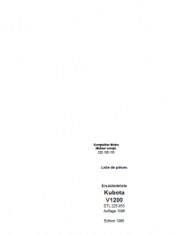 spare parts catalog Kubota V1200 List of Parts Manual PDF