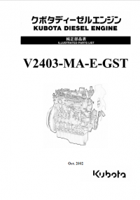 spare parts catalog Kubota Diesel Engine V2403-MA-E-GST Illustrated Parts List PDF
