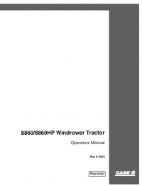 repair manual Case 8860 & 8860HP Windrower Tractor PDF Operator’s Manual