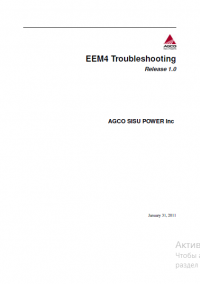 repair manual Massey Ferguson AGCO SISU POWER Inc EEM4 Release 1.0 Troubleshooting Manual PDF