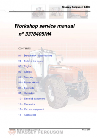 repair manual Massey Ferguson MF-6400 Series Workshop Manual PDF