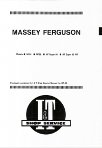 repair manual Massey Ferguson MF 85-MF 88-MF Super 90 Shop Service Manual PDF
