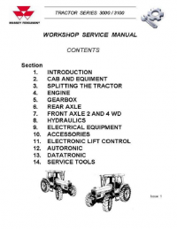 repair manual Massey Ferguson Tractor MF3000, 3100 Series Workshop Manual PDF