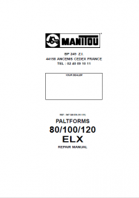 repair manual Manitou Paltforms 80,100,120 ELX Repair Manual PDF