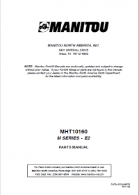 spare parts catalog Manitou Forklift MHT10160 M Series-E2 Parts Manual PDF