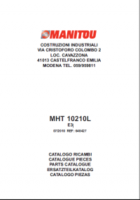 spare parts catalog Manitou Forklift MHT 10210L E3 Parts Catalog PDF