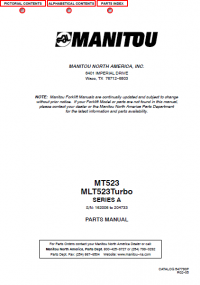 spare parts catalog Manitou Forklift MT523 MLT523 Turbo Series A Parts Manual PDF