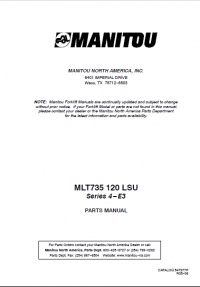 spare parts catalog Manitou Forklift MLT735 120 LSU Parts Catalog PDF