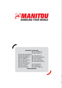 repair manual Manitou Forklift MLT Series, MT Series, MLT-X Series Repair Manual PDF