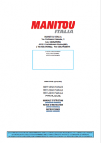 repair manual Manitou Forklifts MRT 1850/2150/2540 Plus-E3 Instructions Manual PDF
