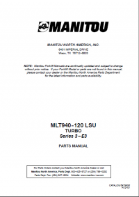 spare parts catalog Manitou MLT940-120 LSU TURBO Series 3-E3 Parts Manual PDF