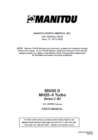 spare parts catalog Manitou Forklift MSI30 D, MH25-4 Turbo Series 2-E3 Parts Manual PDF
