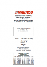 repair manual Manitou MRT M Series E2 Repair Manual PDF