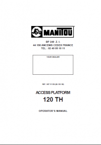  Manitou ACCESS PLATFORM 120 TH Operators Manual PDF