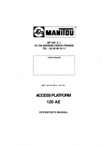 repair manual Manitou ACCESS PLATFORM 120 AE Operators Manual PDF