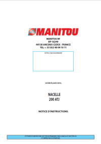 repair manual Manitou NACELLE 200ATJ Instructions Manual PDF