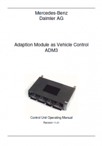 repair manual Mercedes-Benz Daimler AG ADM3-Control Unit Operating Manual PDF