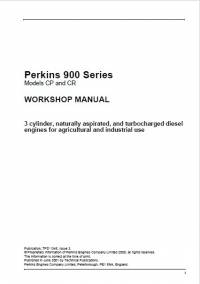 repair manual Perkins 900 Series Engines Models CP and CR Workshop Manual PDF