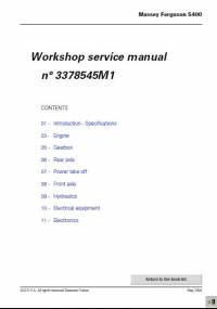 repair manual Massey Ferguson 5400 Series Workshop Manual PDF