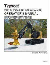 repair manual Tigercat X822E, LX830E Feller Buncher Operators Manual PDF