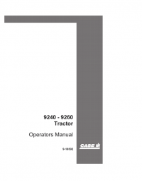 repair manual Case 9240, 9250, 9260 Tractors PDF Operator’s Manual in PDF