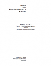 repair manual John Deere 7500 Tractor Operation and Evidences Technical Manual PDF