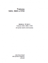 repair manual John Deere 5403, 5600 e 5700 Tractors Technical Manual PDF