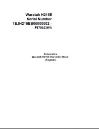 repair manual John Deere Waratah Harvester Head H215E F678023WA Schematic Manual PDF