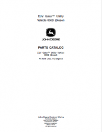 spare parts catalog John Deere XUV Gator Utility Vehicle 850D Diesel Parts Catalog PDF