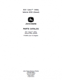 spare parts catalog John Deere XUV Gator Utility Vehicle 855D Diesel Parts Catalog PDF