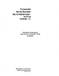 repair manual John Deere Forwarder 1210E F675128 C1 Hydraulic Schematic Manual PDF
