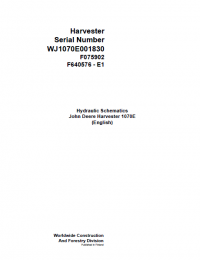 repair manual John Deere Harvester 1070E F075902 E1 Hydraulic Schematic Manual PDF