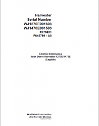 repair manual John Deere Harvester 1270E 1470E F075821 A0 Electric Schematic Manual PDF