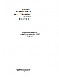 repair manual John Deere Harvester 1270E F075960 G1 Hydraulic Schematic Manual PDF
