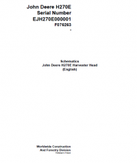 repair manual John Deere Harvester Head H270E F076263 Schematic Manual PDF