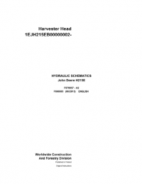 repair manual John Deere Harvester Head H215E F690805 Hydraulic Schematic Manual PDF