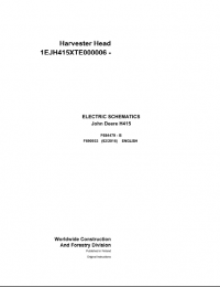 repair manual John Deere Harvester Head H415 F690933 Electric Schematic Manual PDF