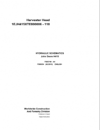 repair manual John Deere Harvester Head H415 F690954 Hydraulic Schematic Manual PDF