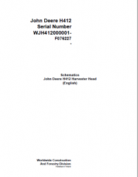 repair manual John Deere Harvester Head H412 F076227 Schematic Manual PDF