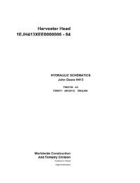 repair manual John Deere Harvester Head H413 F690871 Hydraulic Schematic Manual PDF