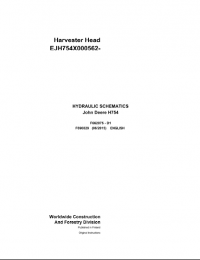 repair manual John Deere Harvester Head H754 F690829 Hydraulic Schematic Manual PDF