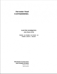 repair manual John Deere Harvester Head H754 F690808 Electric Schematic Manual PDF
