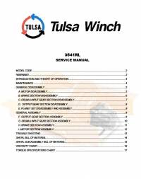 repair manual Tulsa Planetary Winch 3541RL Service Manual PDF