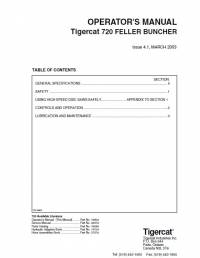 repair manual Tigercat Feller Buncher 720 Operator’s Manual PDF