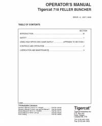 repair manual Tigercat Feller Buncher 718 Operator’s Manual PDF