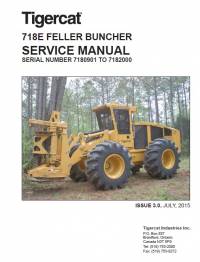 repair manual Tigercat Feller Buncher 718E Service Manual PDF