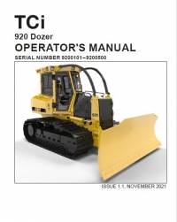 repair manual Tigercat Dozer 920 Operator’s Manual PDF